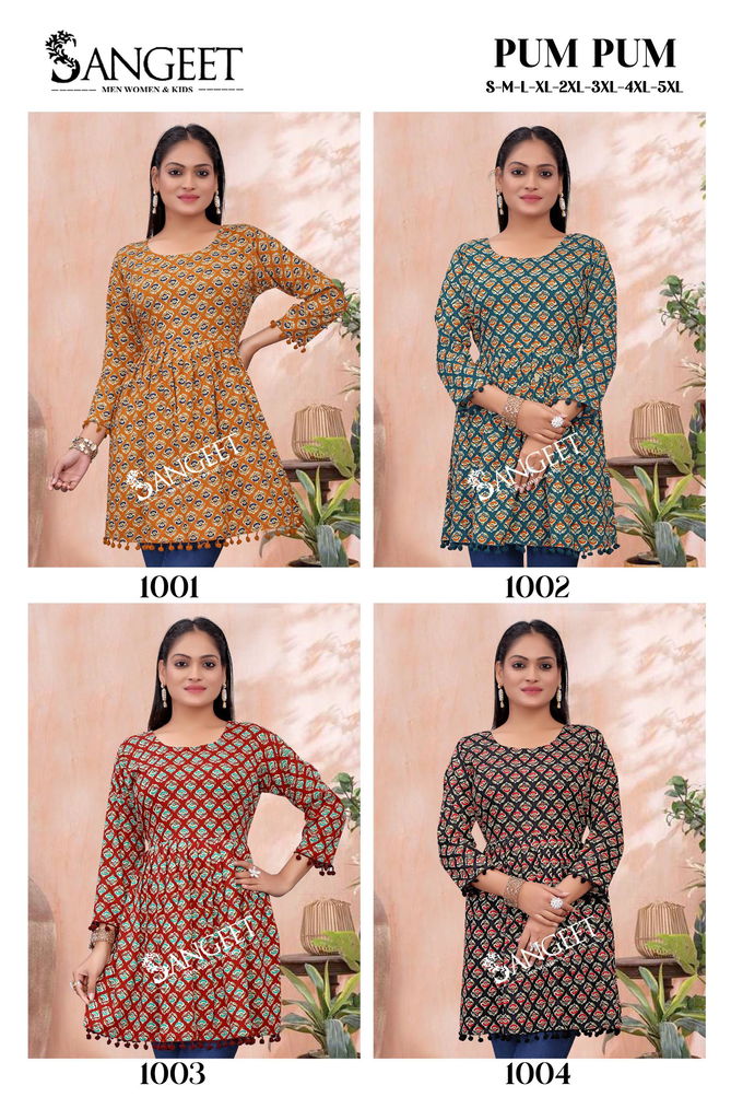 Pum Pum Vol 2 By Sangeet Rayon Printed Ladies Top Suppliers In India