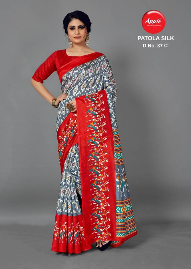 Apple Patola Silk 37 Latest Designer Fancy Casual Wear Printed Art Silk Saree Collection
