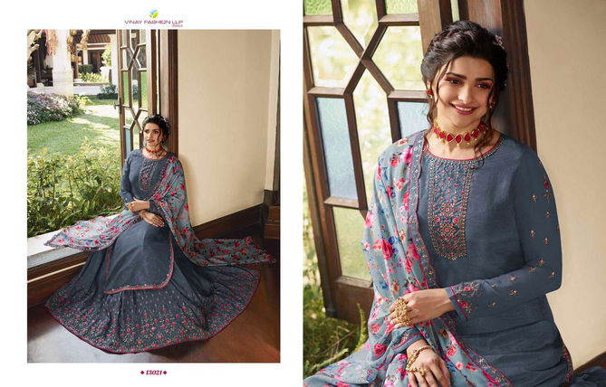 VINAY FASHION LIFE STYLE VOL-3 Designer Wedding Wear Fancy Embroidery  Muslin Satin Top With Printed Silk Georgetta With Embroidery Border Salwar Kameez Collection