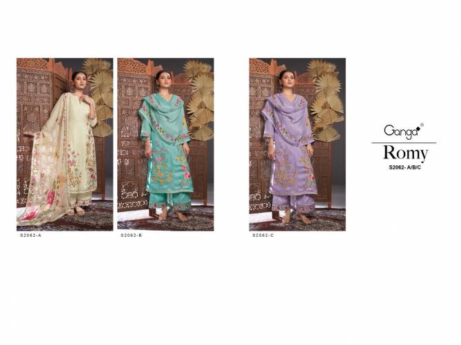 Romy 2062 By Ganga Heavy Designer Dress Material Catalog
