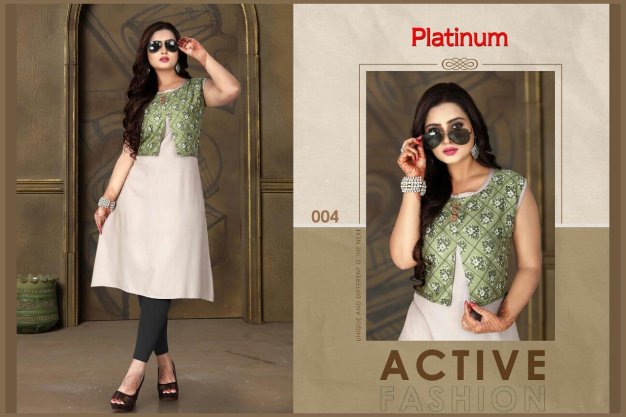 Trendy Aagya Platinum 1 latest Fancy Ethnic Wear Designer Rayon Kurtis Collection