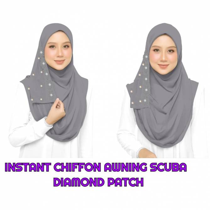 Latest Plain Hijab Collection In 14 Different Colour With Diamond Patch and Pearl 