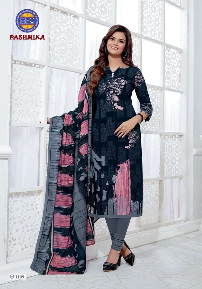 Mfc Pashmina 11 Latest Printed Designer Casual Wear Pure Cotton Printed Dress Material Collection 