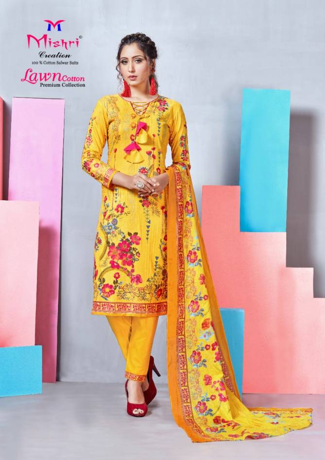 Mishri Lawn Cotton Latest Designer Casual Wear Pure Lawn Cotton Dress Material Collection 