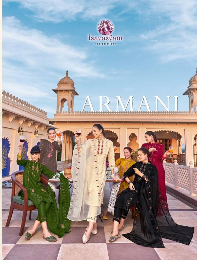 Armani By Isavasyam 1001 To 1006 Series Wholesale Kurti With Bottom Dupatta in India
