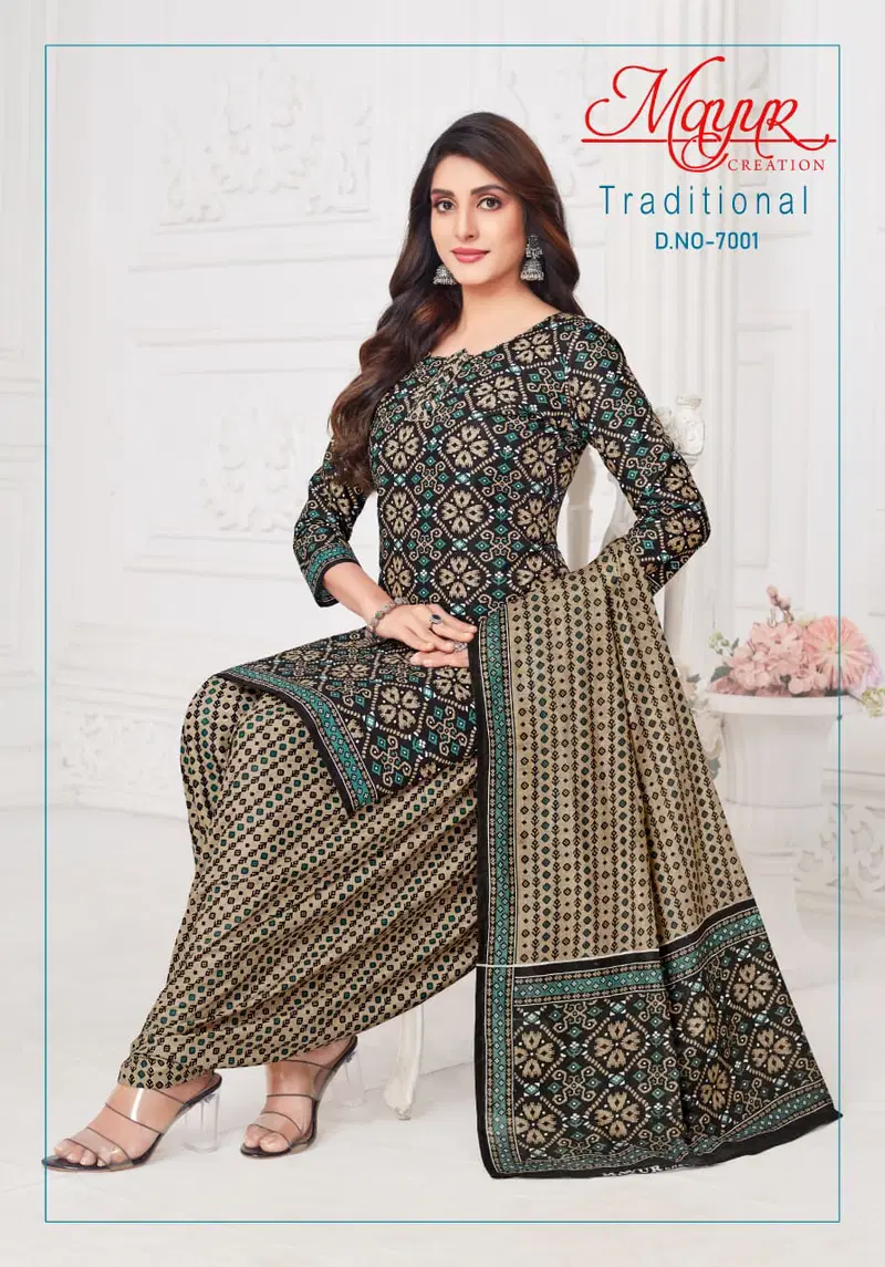 Traditional Vol 7 By Mayur Cotton Dress Material Wholesale Market In Surat