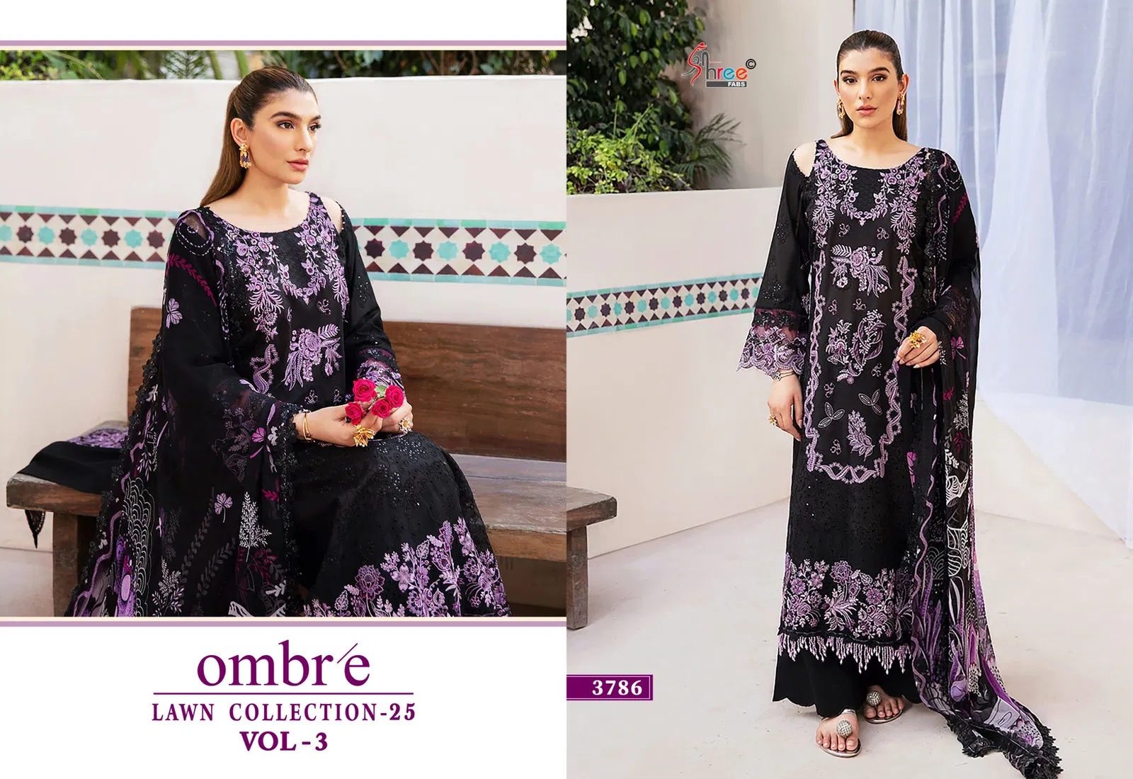 Ombre Lawn Collection 25 Vol 3 by Shree Cotton Dupatta Salwar Suits Suppliers In India