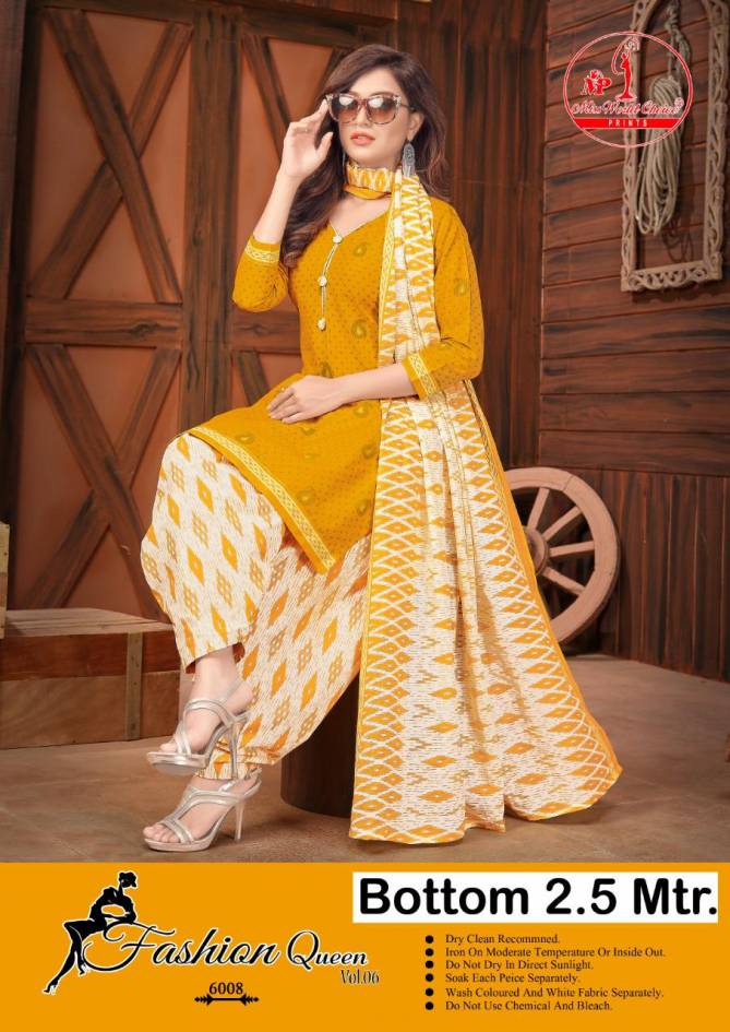 Miss World Fashion Queen 6 Latest Fancy Designer Regular Casual  Wear Pure Cotton Printed Cotton Collection
