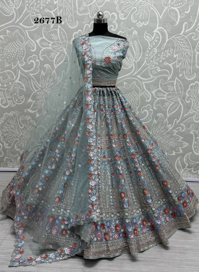 Anjani Art 2677 A To D Fancy Embroidery Heavy Net Party Wear Lehenga Choli Wholesale Shop In India