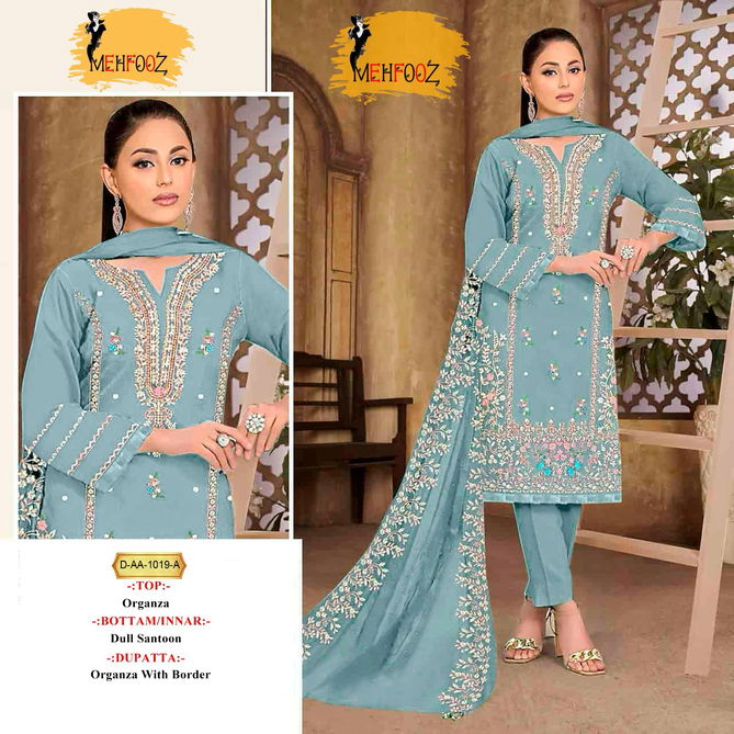 AA 1019 By Mehfooz Pakistani Salwar Suit Wholesalers In Delhi