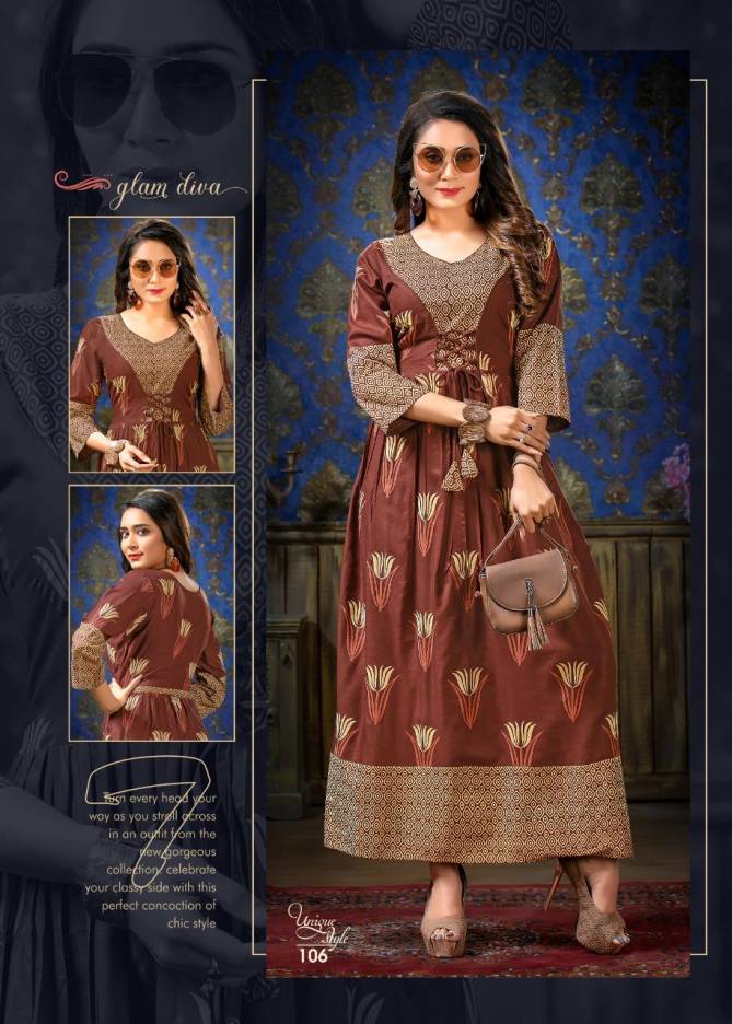Ft Unique Style Latest Fancy Designer Heavy Rayon Printed Long Anarkali Kurtis Collection
