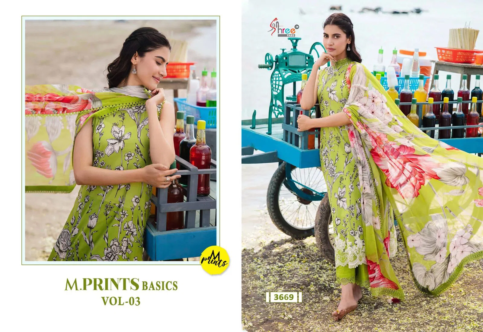 M Prints Basics Vol 3 By Shree Cotton Embroidery Pakistani Suits Wholesale Online