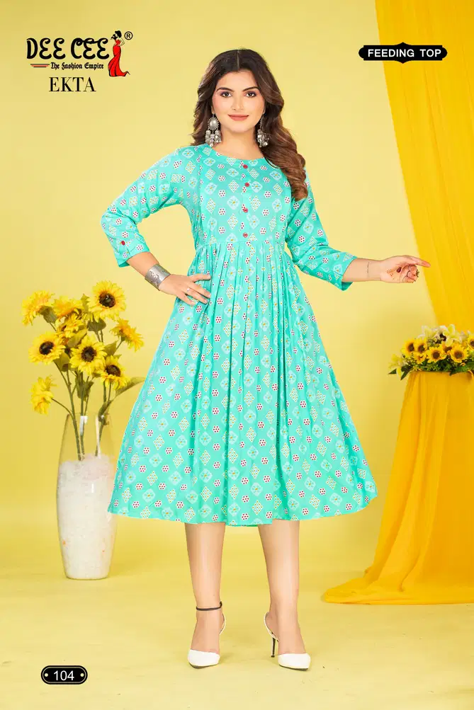 Ekta By Deecee Rayon Printed Feeding Kurtis Suppliers In Mumbai