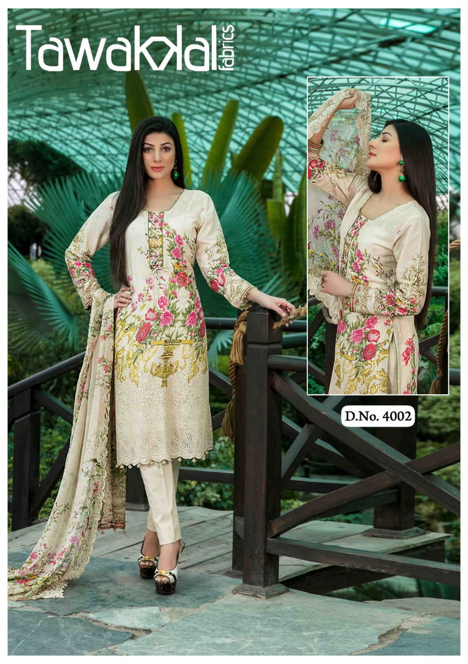 Tawakkal Opulence 4 Karachi Cotton Printed Casual Wear Designer Dress Material Collection
