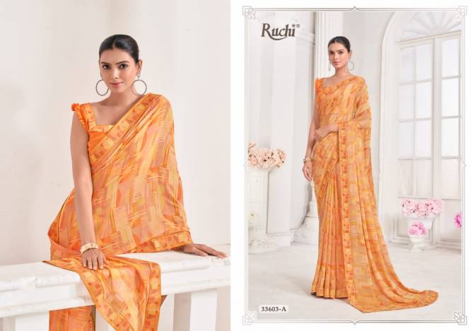 Vanilla Vol 8 By Ruchi Digital Printed Chiffon Sarees Wholesale Clothing Suppliers In India