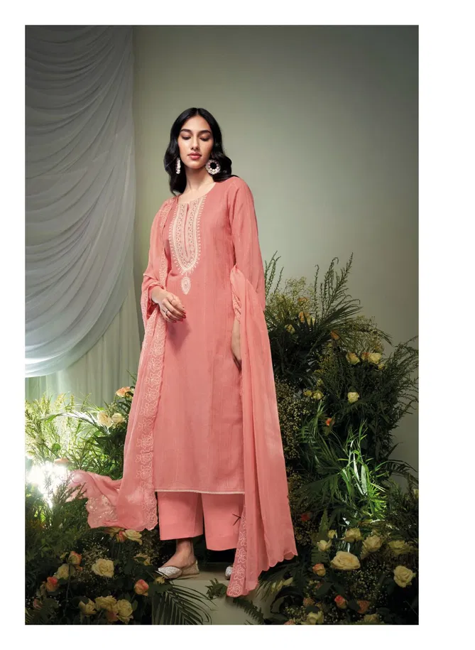 Varya By Ganga Linen Jacquard Designer Dress Material Wholesalers In Delhi