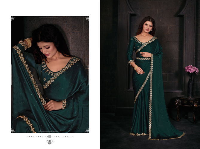 Mehek 750 A TO F Pure Satin Chiffon Party Wear Saree Wholesale Online