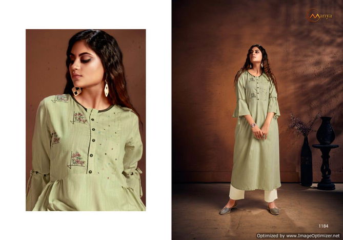 Manya Cristal New Designer Fancy Kurti With Plazzo Collection 