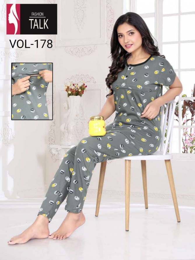 Ft 178 Shinker Night Wear Hosiery Cotton Printed Night Suits Collection