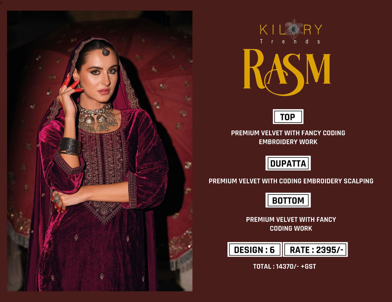 Rasm By Kilory Velvet Fancy Salwar Suits Wholesale Shop In Surat