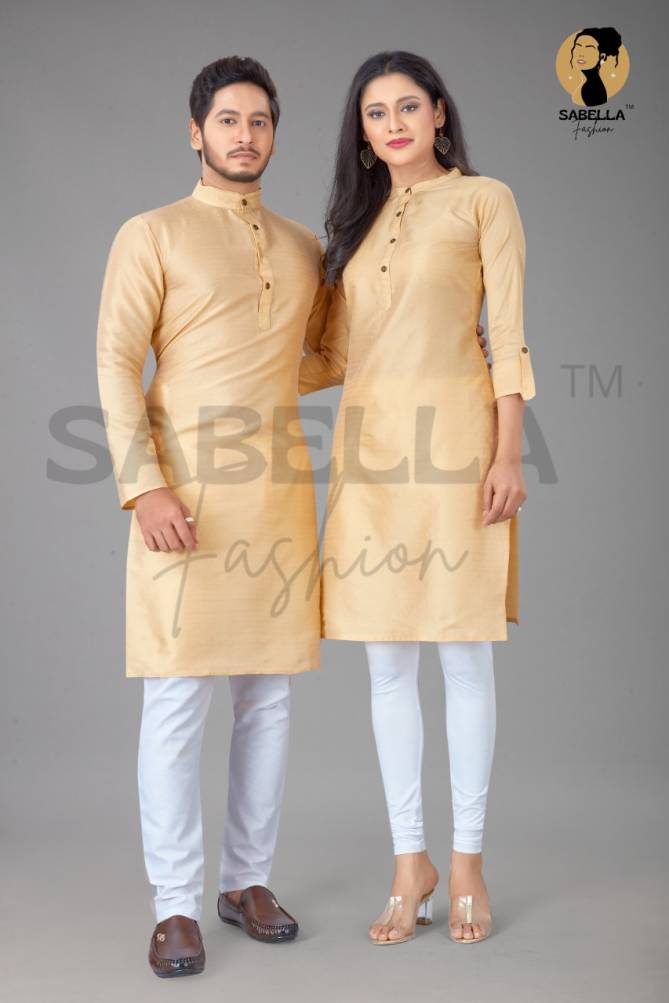 Sabella Couple Kurta 2 Cotton Silk Jacquard Couple Kurta Collection
