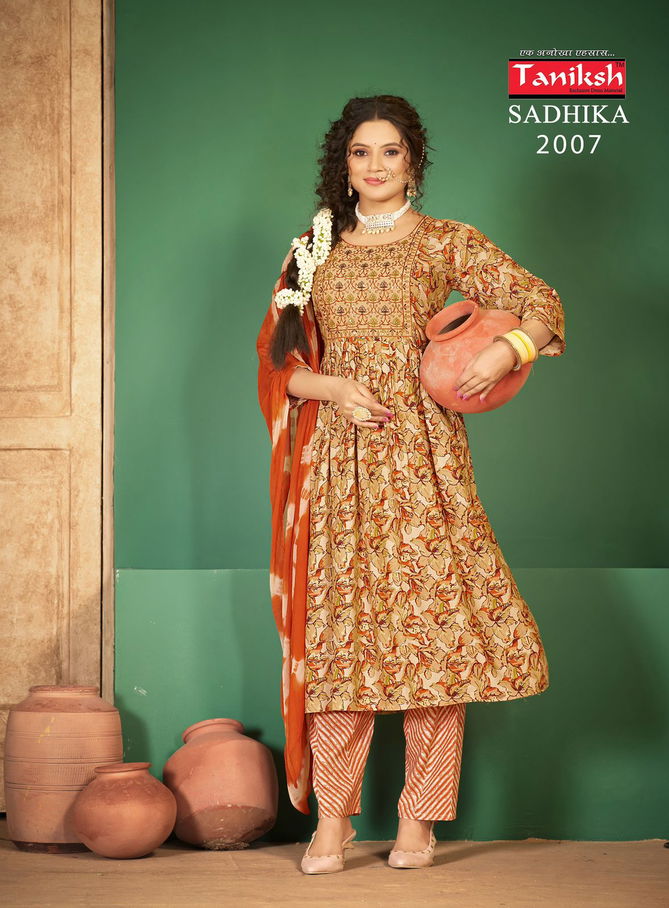 Sadhika Vol 2 By Taniksh Rayon Printed Kurti With Bottom Dupatta Orders In India