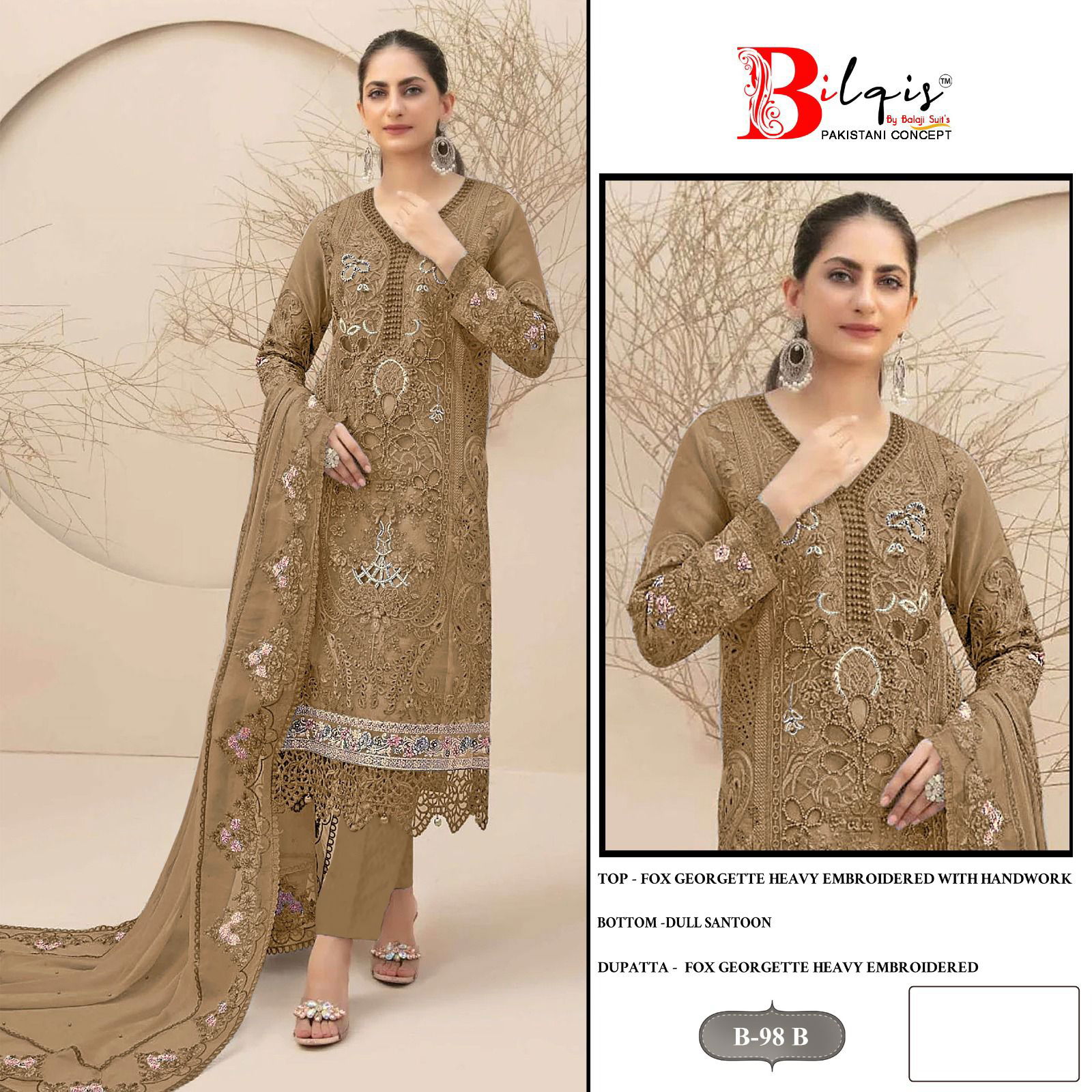 Bilqis B 98 A to D Designer Pakistani Suits Orders In India