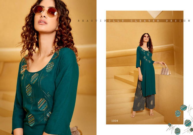 SWEETY FASHION LEE-LOYA Fancy Designer Party Wear Rayon Kurti With Palazzo Collection