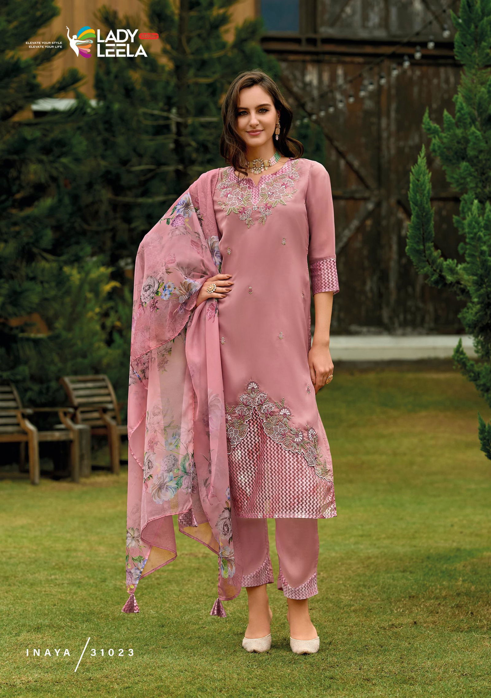 Inaya Vol 2 By Lady Leela Organza Kurti With Pant Dupatta Orders In India