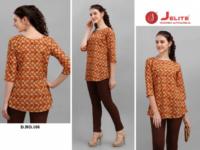 Jelite Trendy 1 Designer Printed Casual Wear Ladies Top Collection
