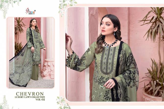 Shree Chevron Luxury Lawn Collection 2 Latest Fancy Festive Wear Pure Lawn Print With Embroidery Work Pakistani Salwar Suits Collection
