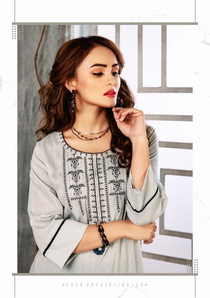 Wanna Smruti Latest Designer Casual Wear Rayon Kurti With Pant Style Bottom Collection
