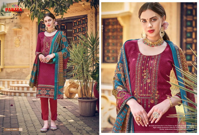 Pakiza Sana Safinaz 45 Latest Fancy Designer Heavy Casual Wear Embroidery Kashmiri Heavy Neck Work Dress Material Collection
