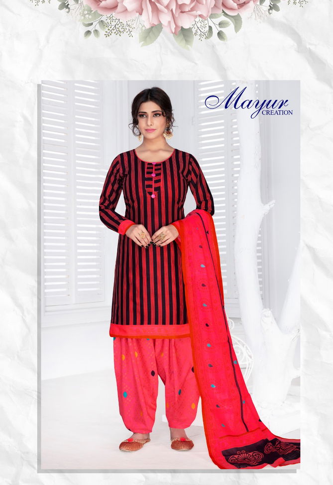 Mayur Meera Patiyala 4 Latest Fancy Regular Wear Printed Pure Cotton Readymade salwar Suit Collection
