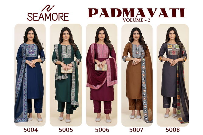 Padmavati Vol 2 By Seamore Chinon Silk Printed Kurti With Bottom Dupatta Wholesale Shop In Surat