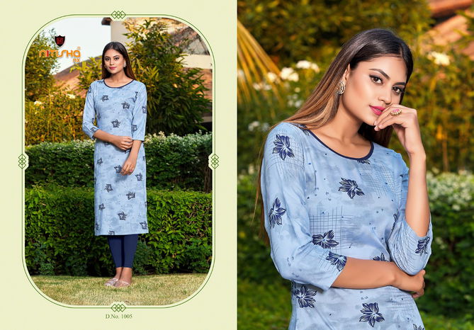 Nitisha Nx Kitab latest Heavy fancy Rayon Regular Wear Designer Kurtis Collection
