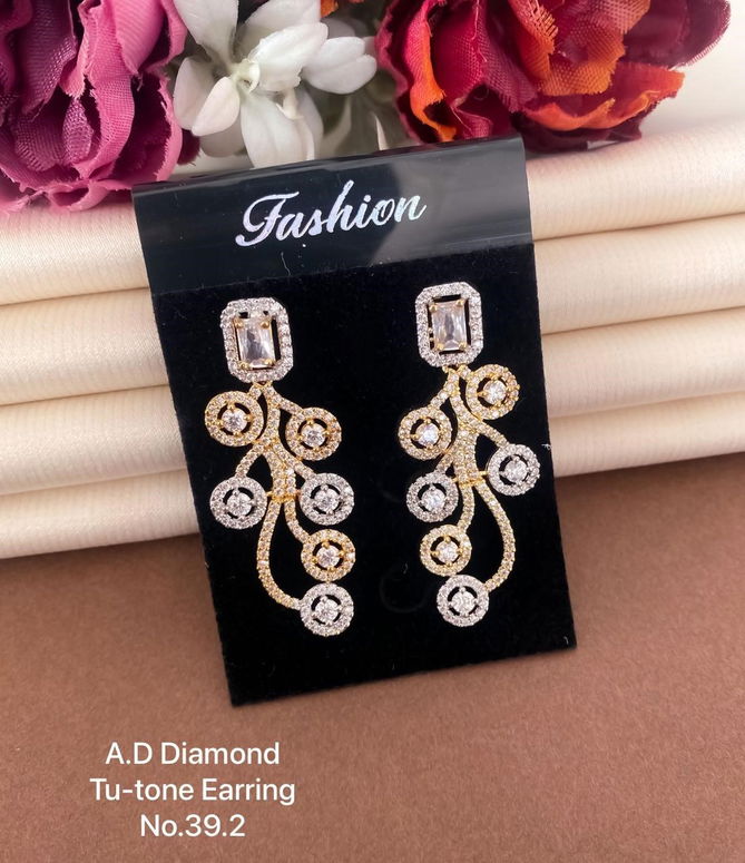 Ad Diamond Silver Earring Wholesale Online