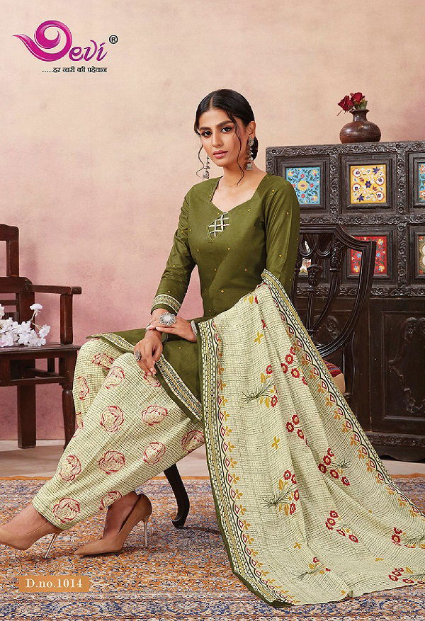 Devi Khushi Latest Printed Patiala Regular Wear Pure Cotton Readymade Collection
