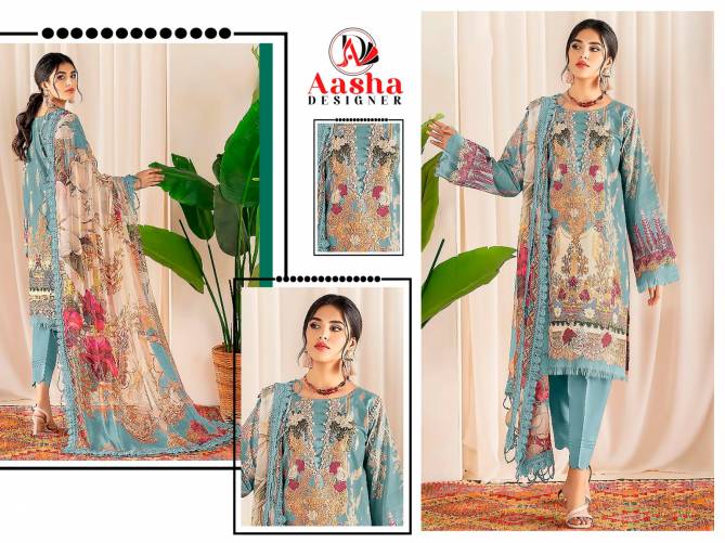 Ayezal Vol 1 By Aasha Cotton Pakistani Suits Suppliers In India
