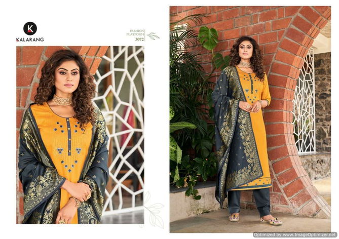 Kalarang Suhani Jam Silk Designer Festive Wear Embroidery And Sequence Work Dress Material Collection
