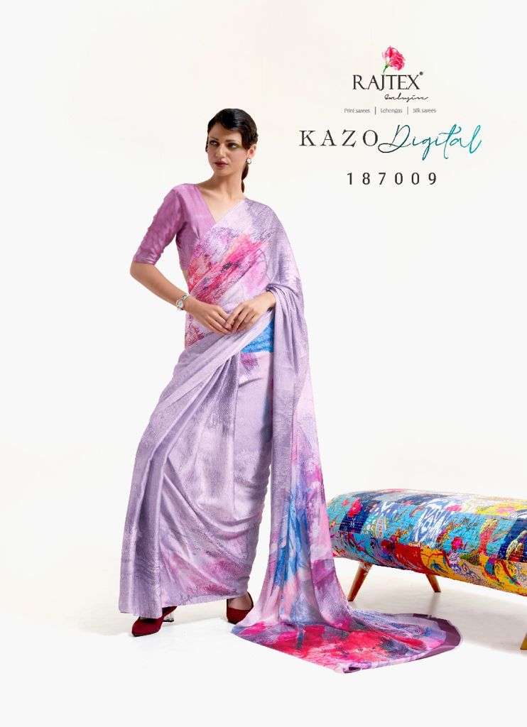 Kazo Digital By Rajtex Japan Satin Crepe Designer Saree Orders In India