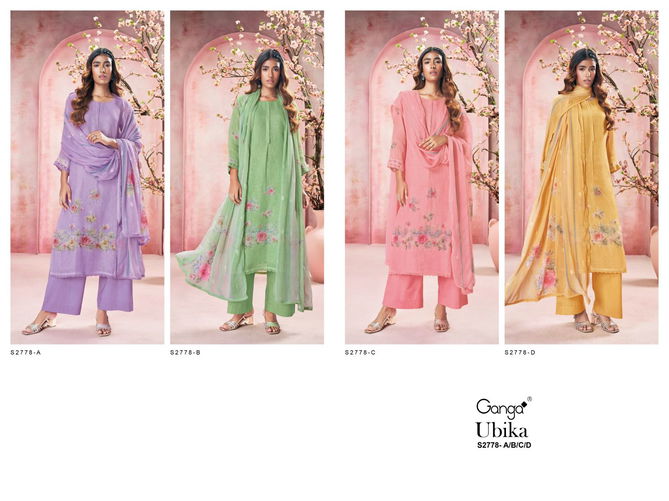 Ubika 2778 By Ganga Designer Work Premium Pure Linen Dress Material Wholesale Price In Surat