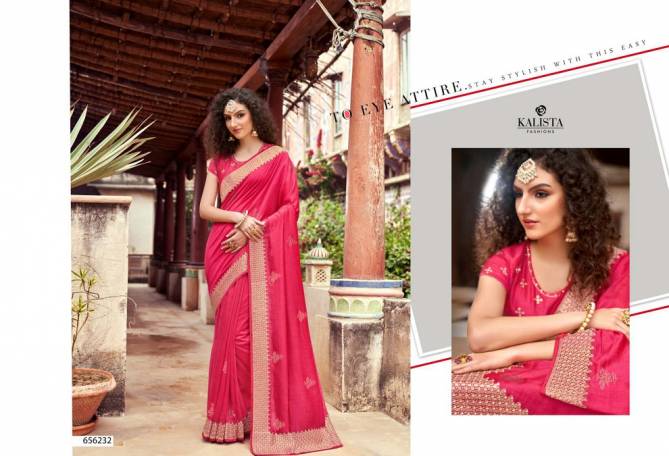 Kalista Simran 3 Heavy Festive Wear Vichitra Silk Designer Saree Collection