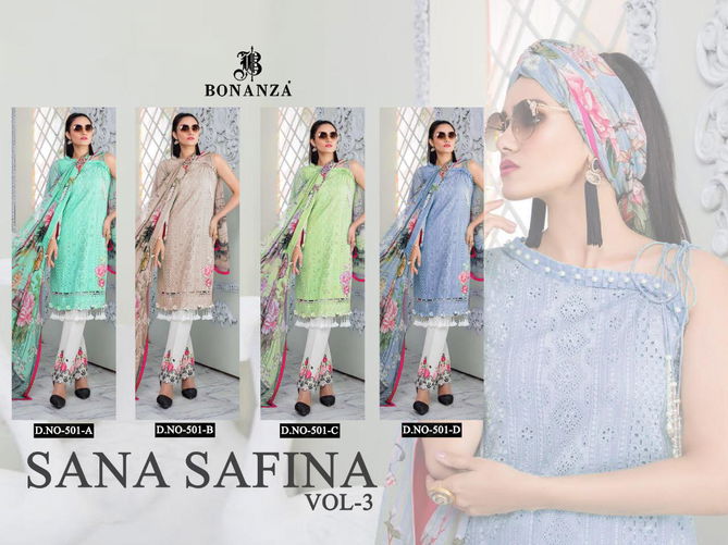 Sana safinaz Vol-3 Lawn Cotton Heavy & Sifli (Chikan Work) with Embroidery Work with Patch Work Pakistani Collections