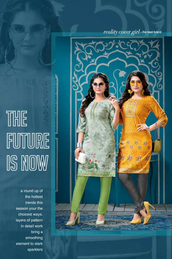 Ft Simran Latest Fancy Designer Ethnic Wear Crepe Printed Kurti With Bottom Collection
