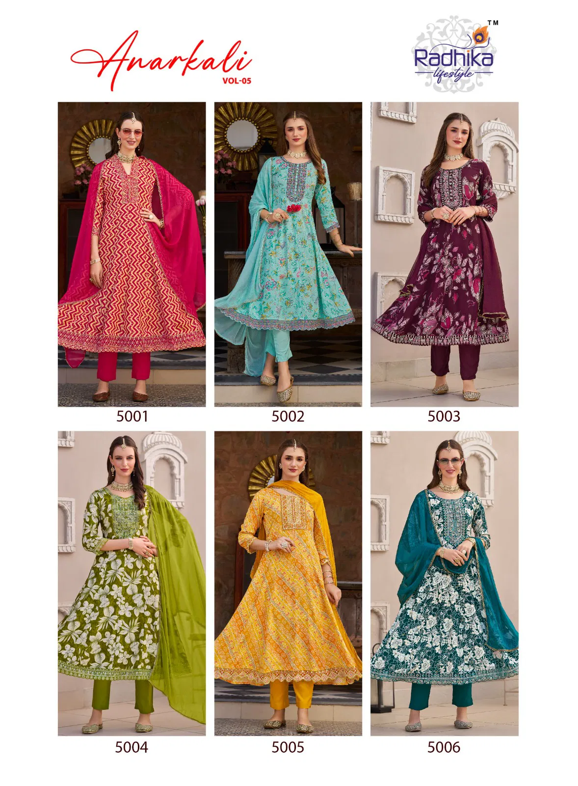 Anarkali Vol 5 By Radhika Rayon Kurti With Bottom Dupatta Orders In India