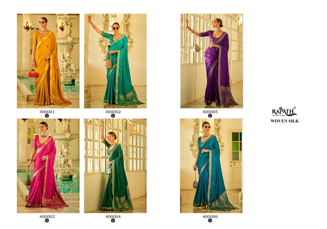 Harmony Silk By Rajpath 400001 TO 400006 Occasion Wear Satin Silk Saree Wholesale Clothing Distributors In India