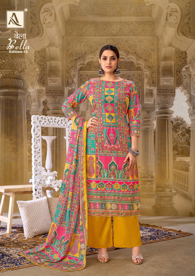 Bella 12 By Alok Suit Muslin Printed Dress Material Suppliers In Mumbai