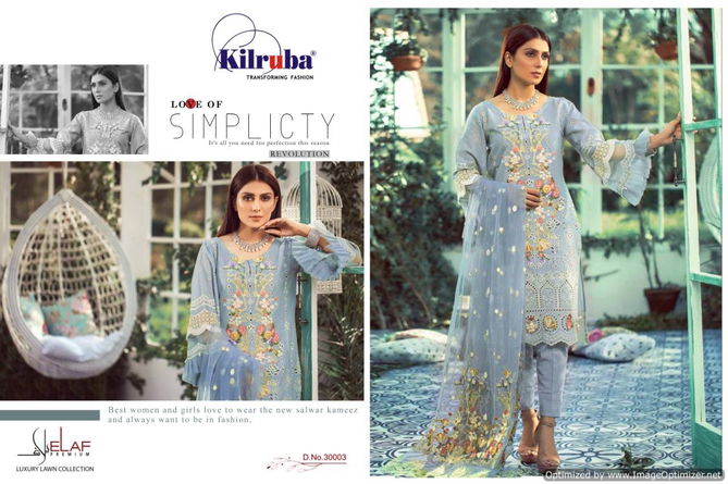 Kilruba Elaaf Latest Designer Fancy Pure Pure Cambric Cotton Pakistani Salwar Suit Collection  