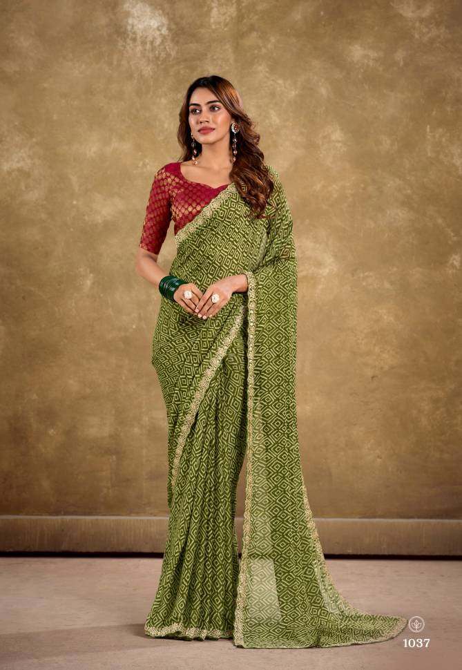 Chunari Vol 2 By Stavan Chiffon Embroidered Saree Exporters In India